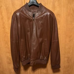 United Face - genuine leather bomber jacket - brown men’s medium